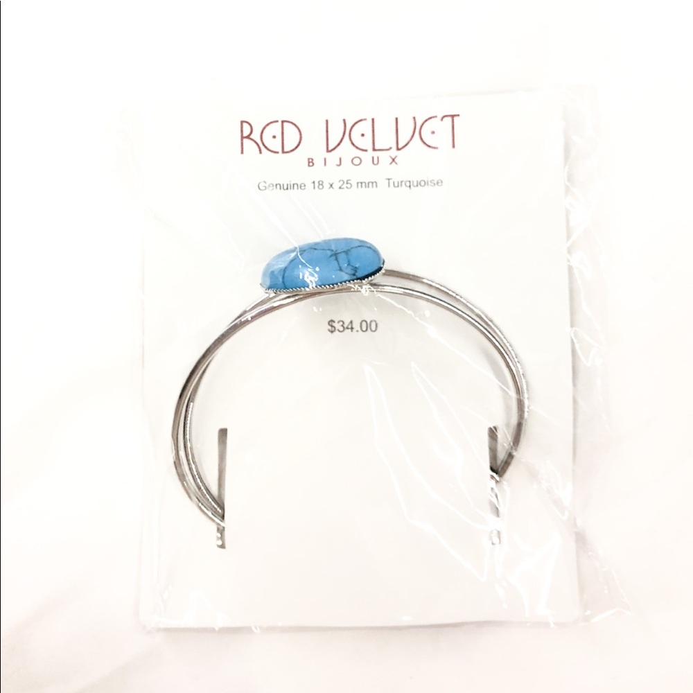 🆕 Red Velvet turquoise adjustable silver bracelet